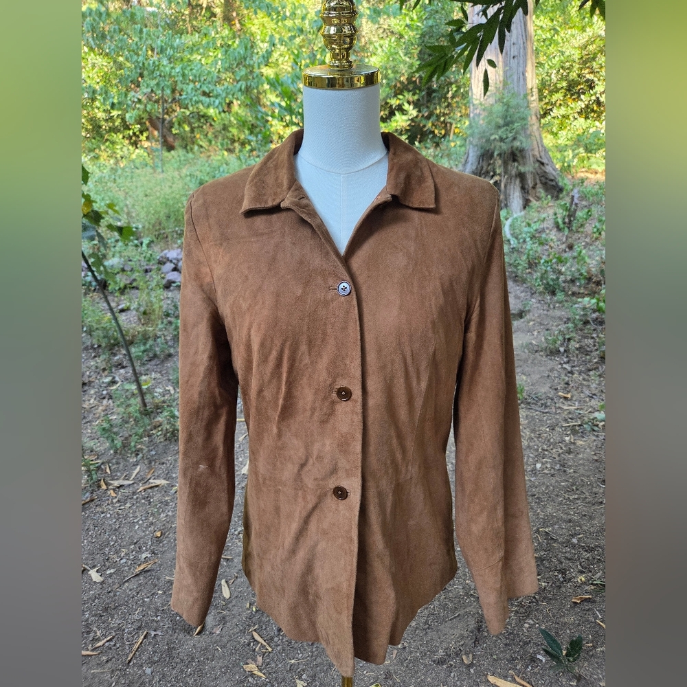 Vintage Y2K Ann Taylor Tan Suede Women's Blazer